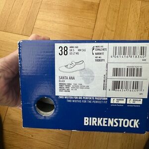 Birkenstock Santa Ana Black Leather Flats